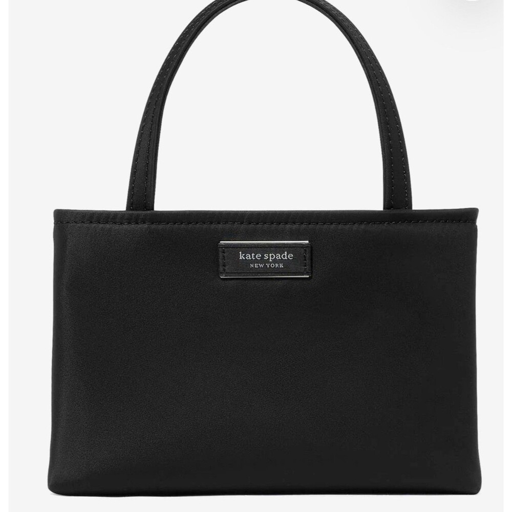 Kate Spade Black Nylon Mini Tote Bag Top Handle Small Classic Chic